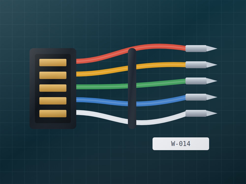 Illustration d'un faisceau de connexion serti et repéré